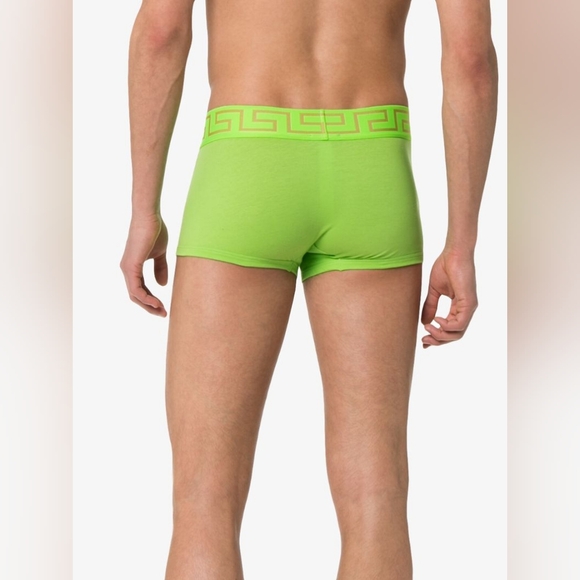 NWOT VERSACE GRECA BORDER BOXER BRIEFS IN LIME - Picture 2 of 7